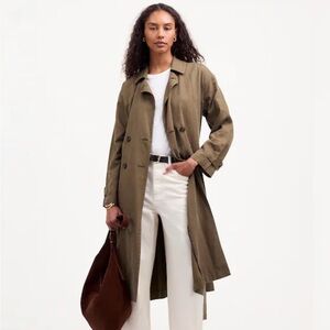 Madewell Drapey Belted Twill Trench sz M